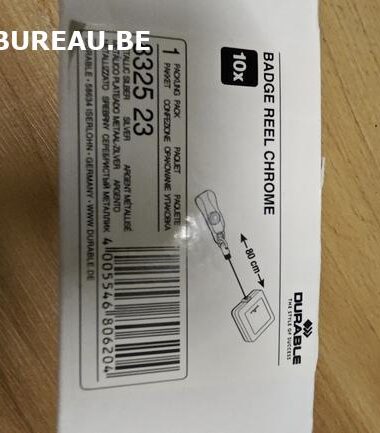 Bte de 10 badges chrome en argent métallisé Durable réf 8325 23