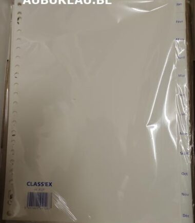 Jeu d'intercalaires de Janvier/décembre Classex réf 412F