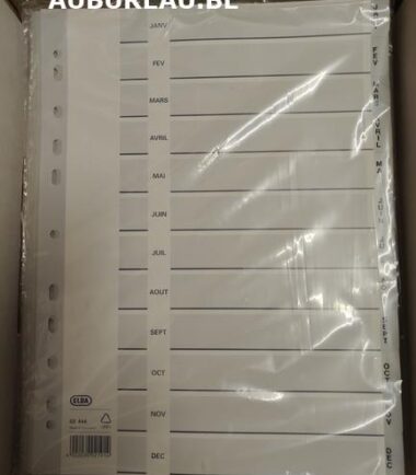 Jeu d'intercalaires de Janvier à décembre ELBA réf 03 444