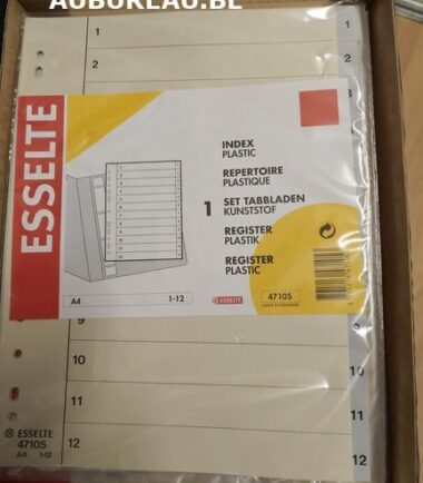Jeu d'intercalaires de 12 plastique Esselte réf 47105