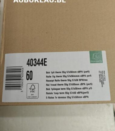 Bte de 60 Bobine pour tickets de carte bancaire 57x50mm - 28m - 1 pli thermique 55g/m2. - Blanc réf. 40344E