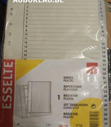 Jeu d'intercalaires de 1/31 Esselte réf 47106