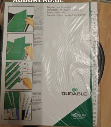 Hochwertig, sauber und hygienisch mit Deckblatt aus extra starker Durable Folie.-Jeu d'intercalaires de 1/31 Durable réf 6219