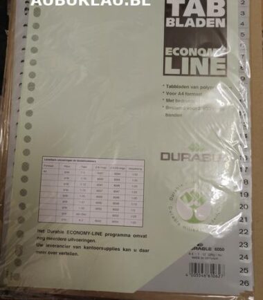 **DURABLE**-Jeu d'intercalaires de 1/52 Durable réf 6050