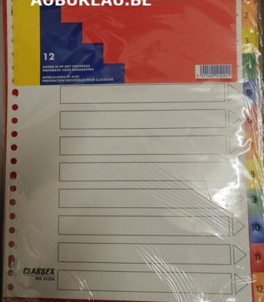 Jeu d'intercalaires de 12 de couleurs Classex réf 412ZA
