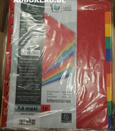 Jeu d'intercalaires de 10 Exacompta réf 2410E