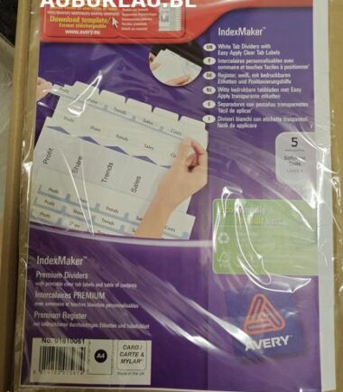 Jeu d'intercalaires Avery de 5 réf 01810061