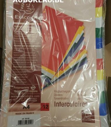 Jeu d'intercalaires de 12 Exacompta réf 3012E