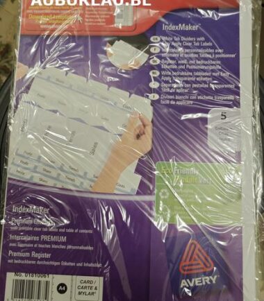 Jeu d'intercalaires de 5 Avery réf 01810061