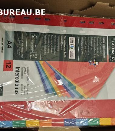 Jeu d'intercalaires de 12 Exacompta réf 1412E