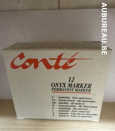 Bte de 12 marqueurs Conte Onyx encre noire