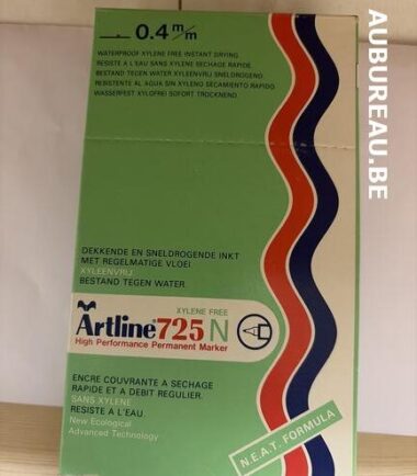 Bte de 12 marqueurs Artline 725 encre bleue