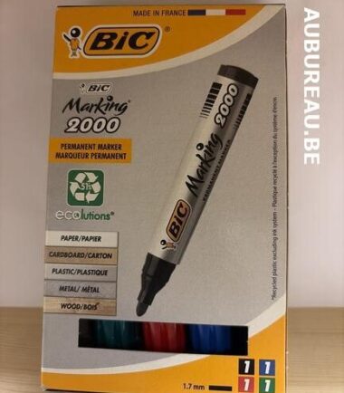 Bte de 4 marqueurs BIC 2000 avec 4 coloris